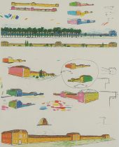 JORGE MARTINS Cordoaria Nacional Desenho de arquitetura Serigrafia sobre papel, nº 89/200