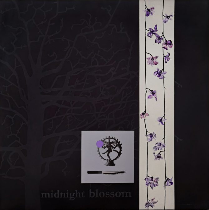 Joana Rêgo, midnight blossom, acrílico sobre tela