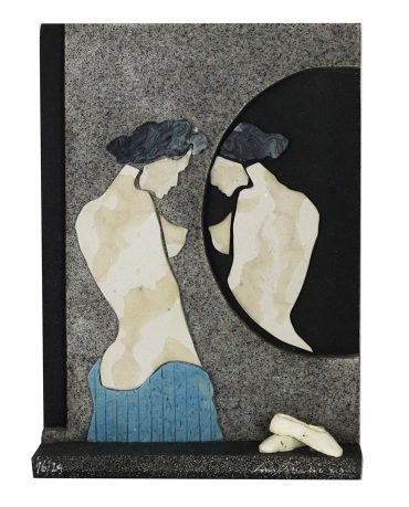 Luís Queimadela, Espelho Negro, escultura em compósito e granito