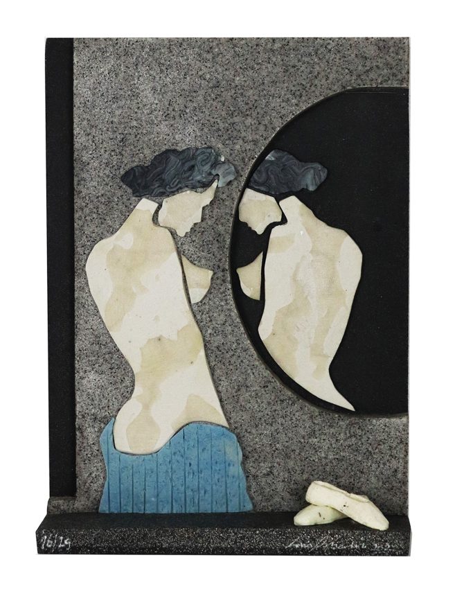 Luís Queimadela, Espelho Negro, escultura em compósito e granito