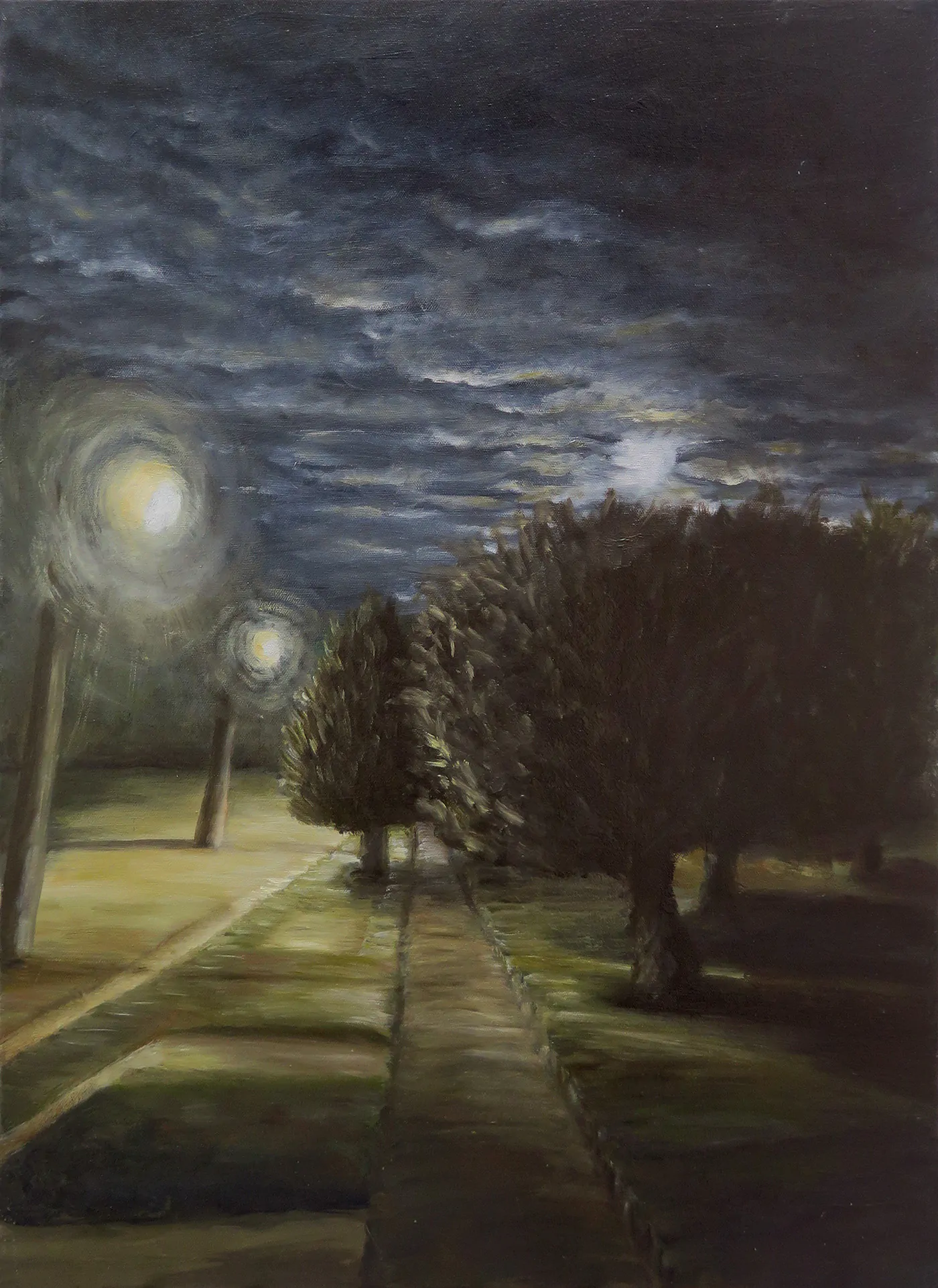 CRISTINA GARCIA No One In The Garden, Série Quiet Óleo sobre tela, ano 2021