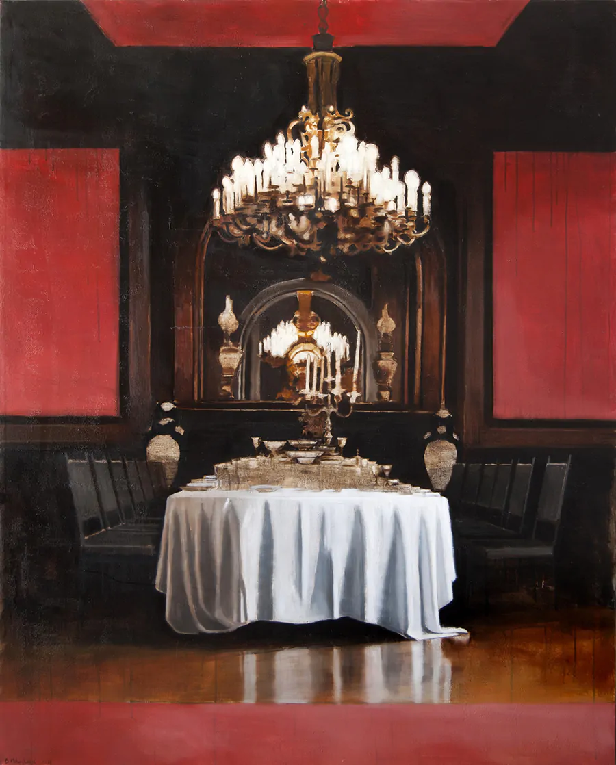 BRANISLAV MIHAJLOVIC Sala Vermelha Óleo sobre tela, ano 2016