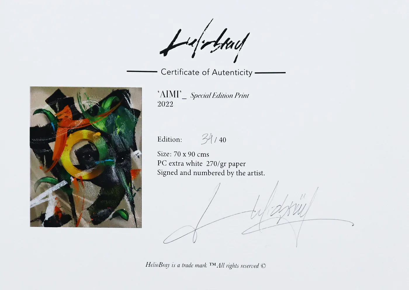 Helio Bray, AIMI, Print nº 34-40.