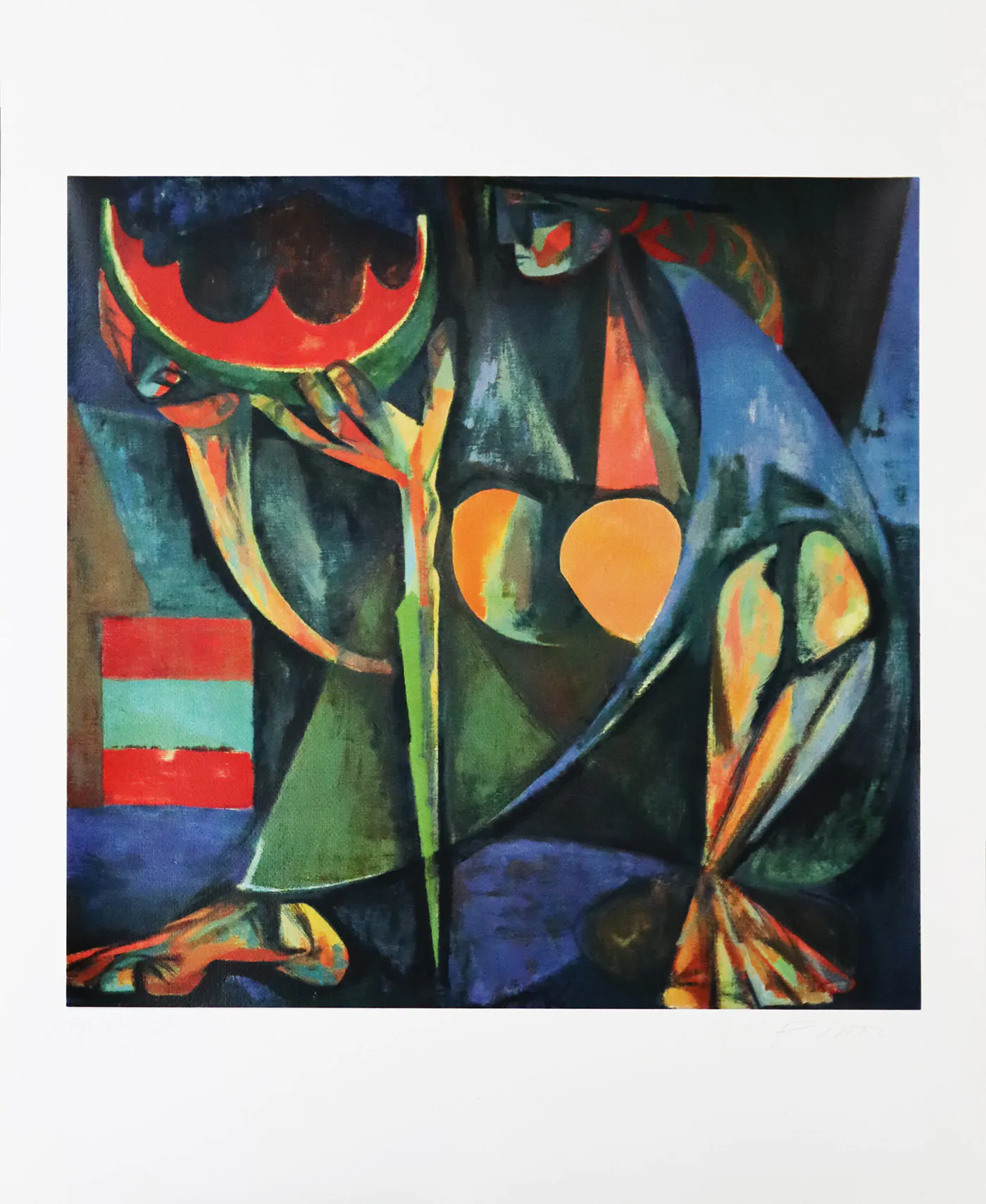 Júlio Pomar, Varina a comer melancia, serigrafia sobre papel