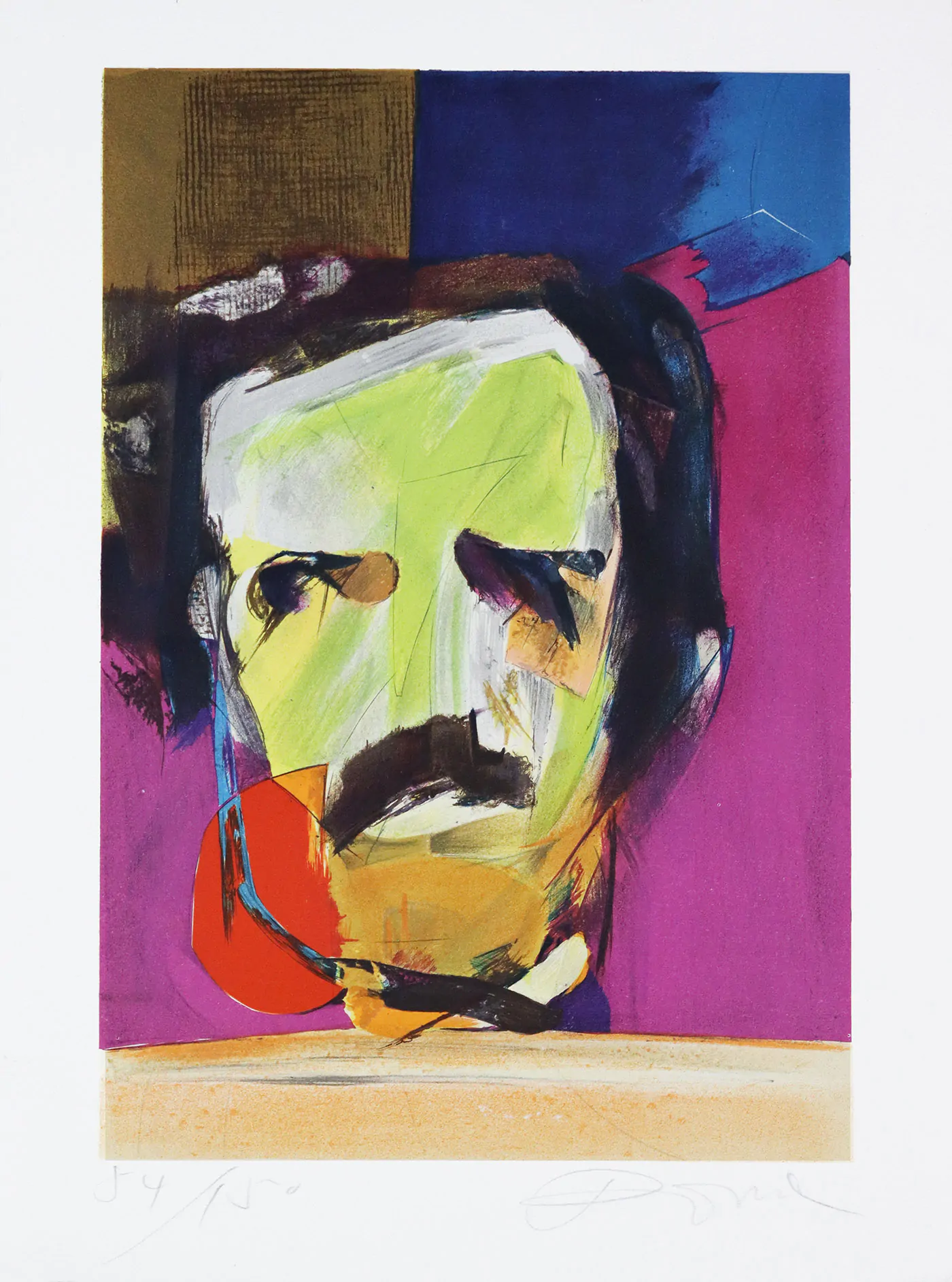 Júlio Pomar, Edgar Allan Poe, litografia sobre papel