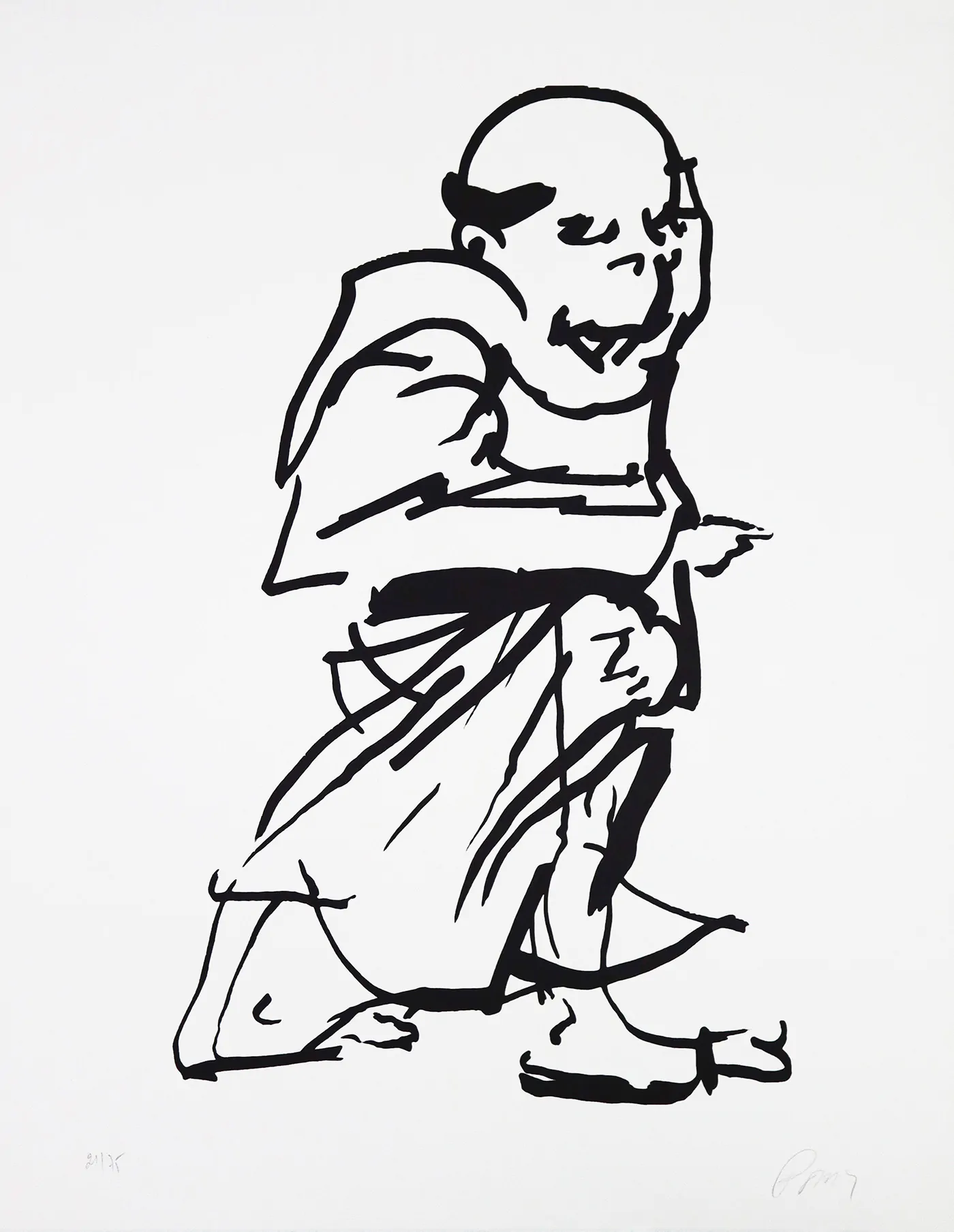 Júlio Pomar, Frade, Litografia sobre papel nº 21-75