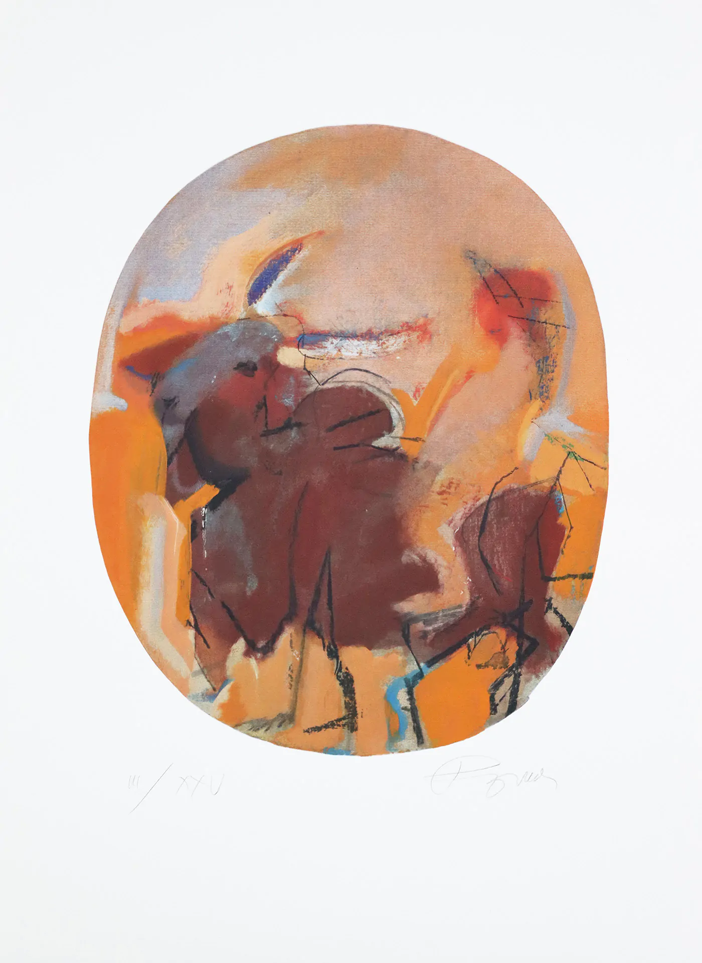 Júlio Pomar, Rapto de Europa, serigrafia sobre papel III/XXV, dimensão da mancha: 45 x 36 cm, dimensão total: 70 x 50 cm