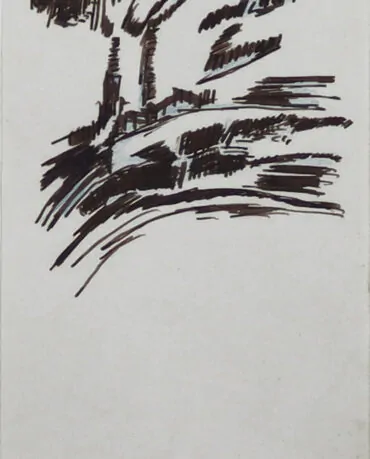 Manuel-Cargaleiro-S-Título-Caneta-Sobre-Papel