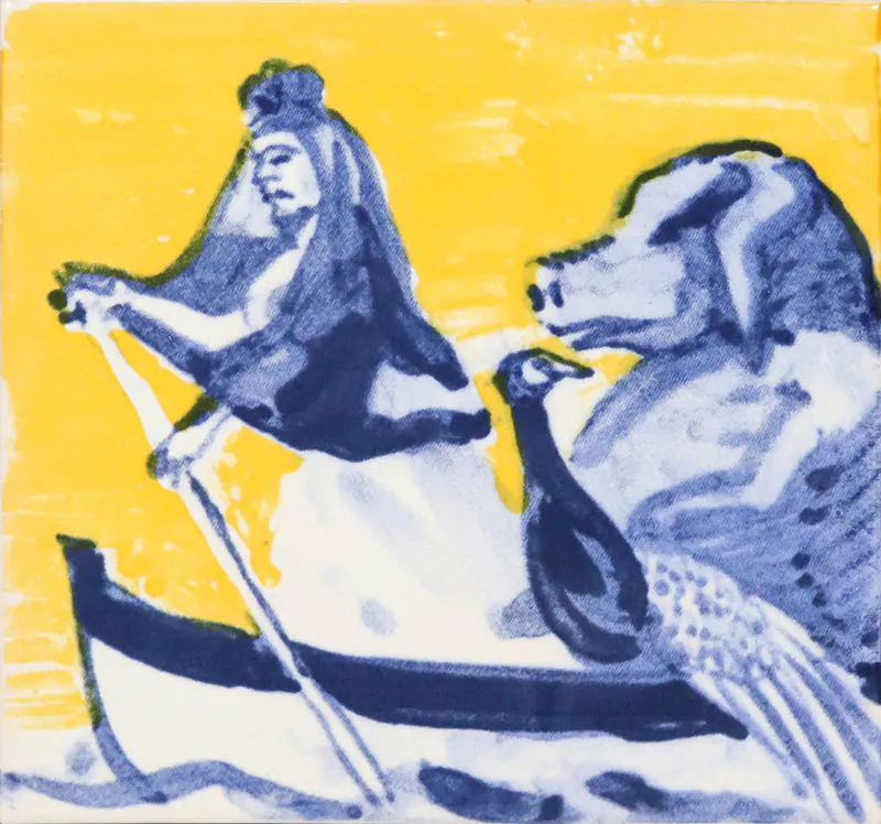 Paula-Rego-mulher-com-véu-no-barco-azulejo