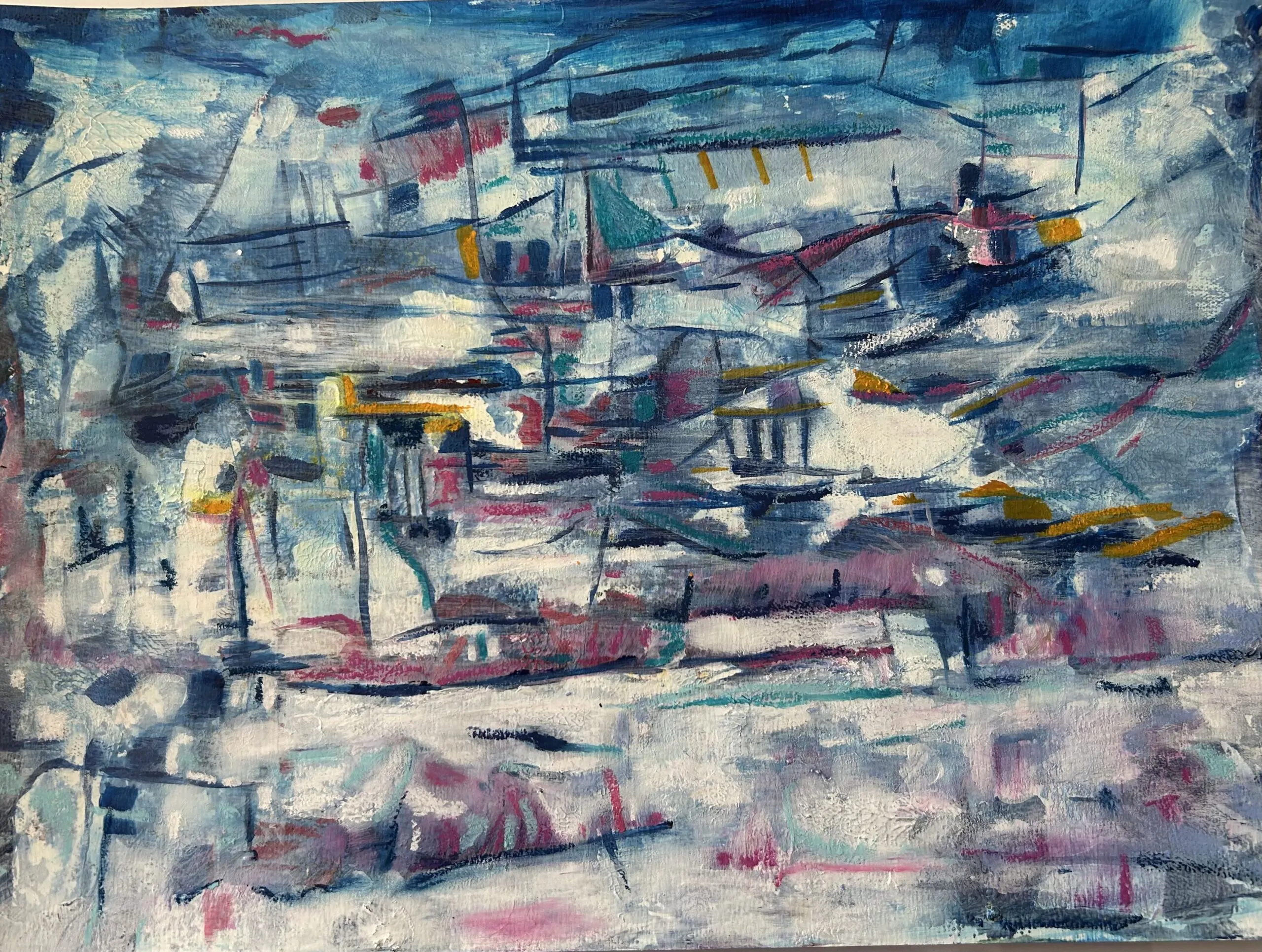 Olinda Mota. Sem título. Técnica mista sobre papel. A3. Emoldurada