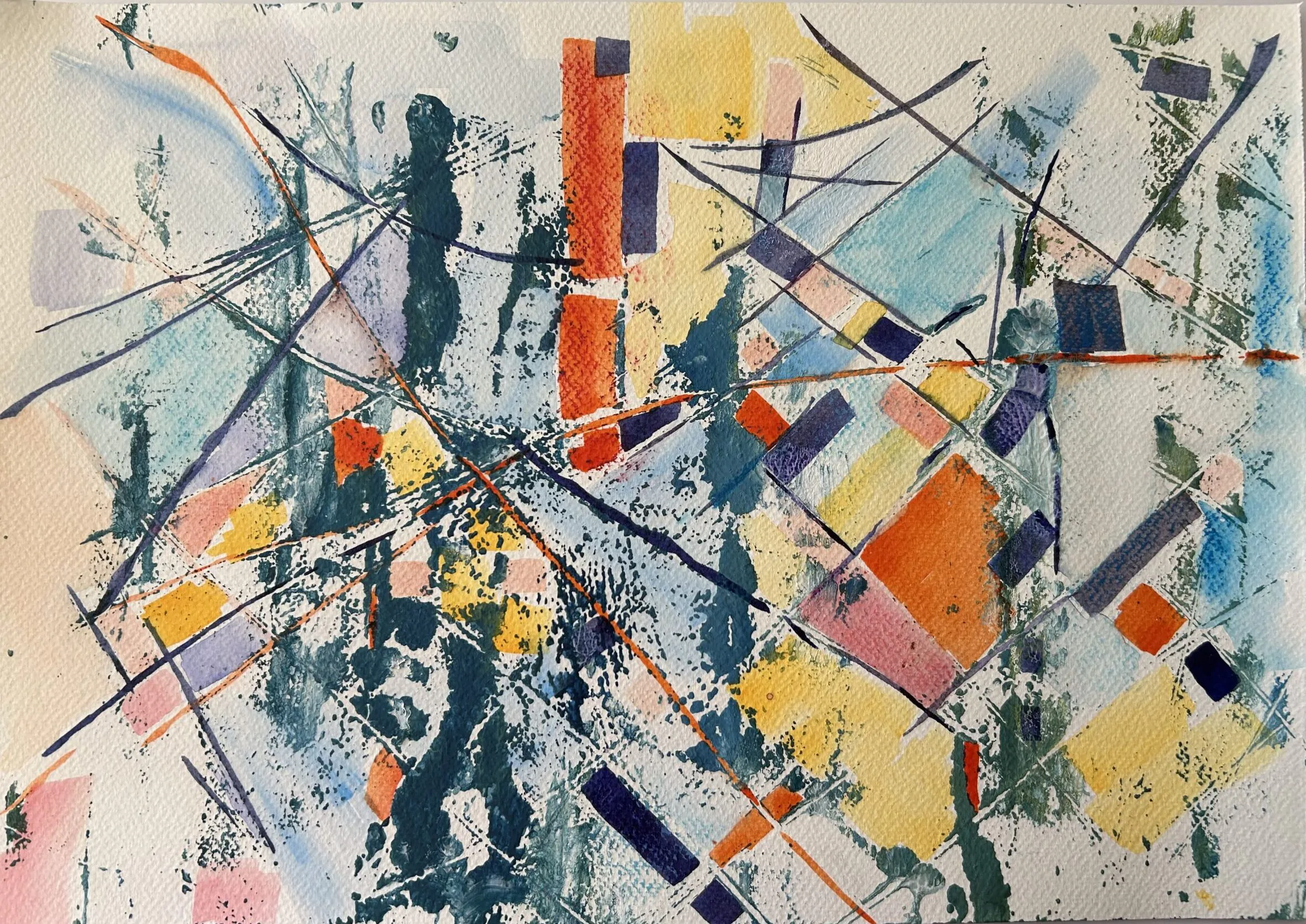 Olinda Mota. Sem título. Técnica mista sobre papel. A3. Emoldurada