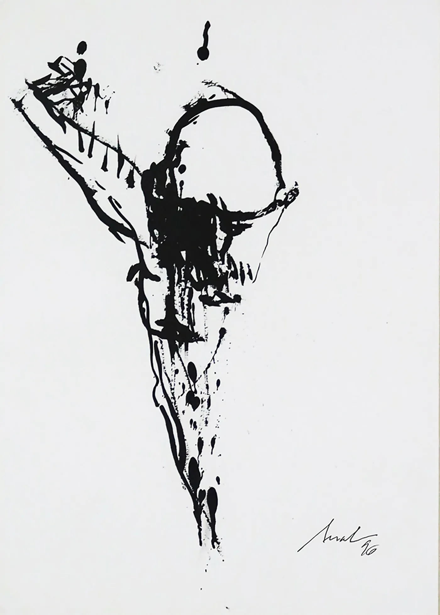 Artur Bual Tinta da china sobre papel Dim.: 33x20cm Dim. moldura: 68x54cm