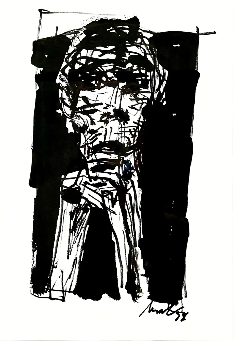 Artur Bual Tinta da china sobre papel Dim.: 42x29cm Dim. moldura: 63x46cm