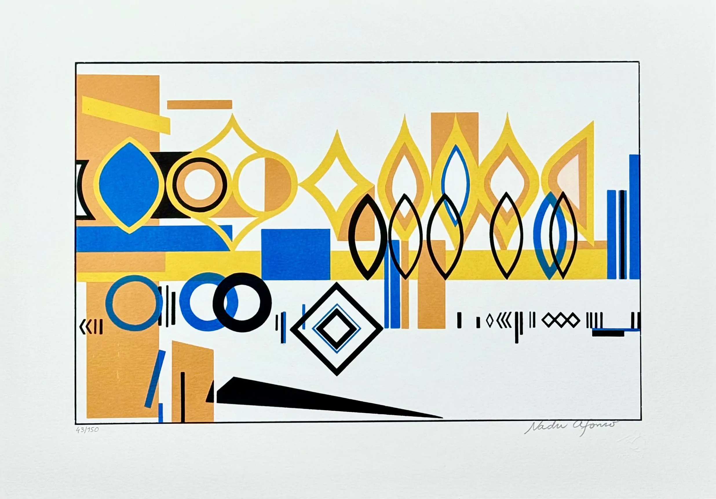 Nadir Afonso Serigrafia 43/150 Dim.: 25x40cm Dim. total.: 35x50cm. Com moldura