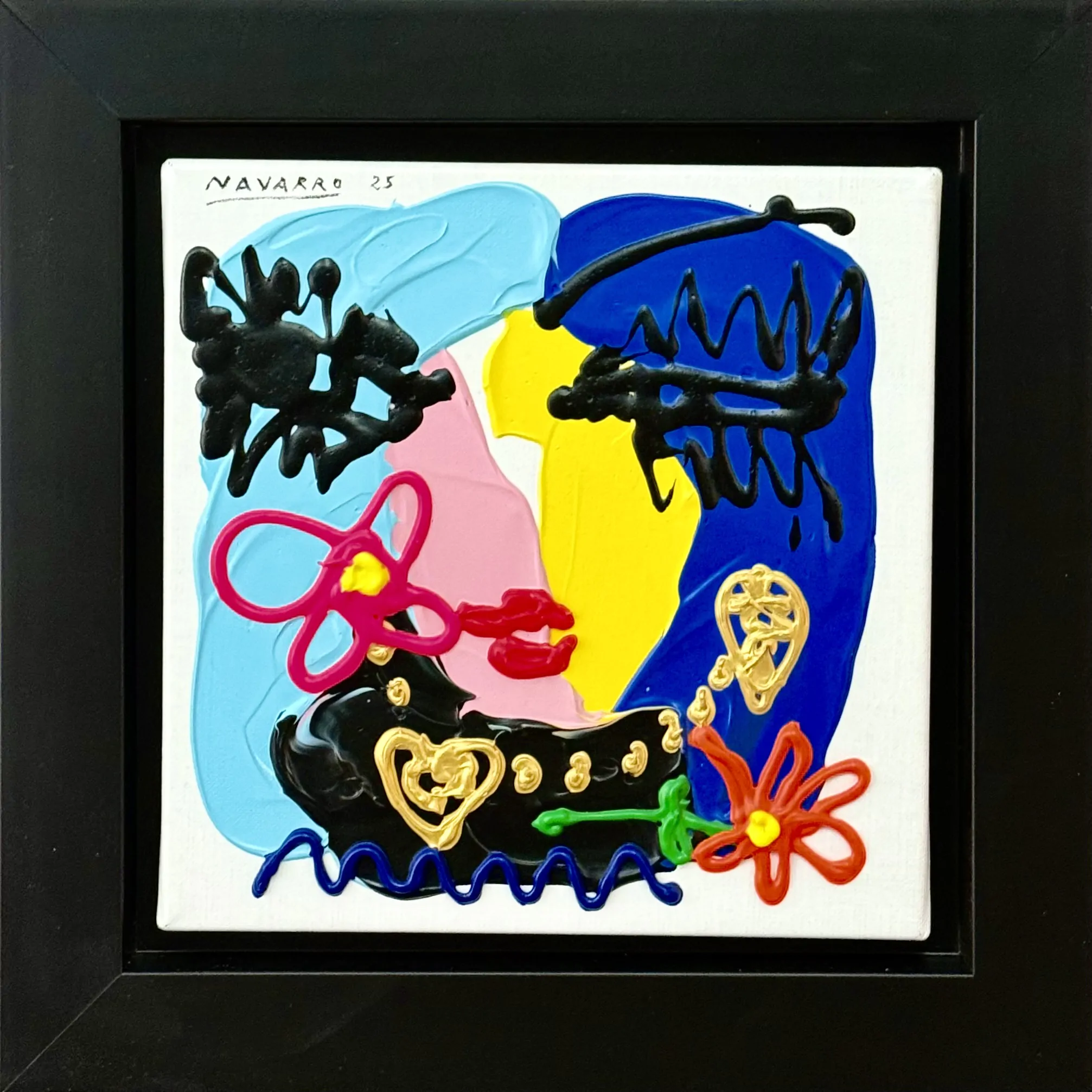 Diogo Navarro Série Golden Heart, 2025 Acrílico sobre tela Dim.: 30 x 30 cm Dim. moldura: 43x43cm