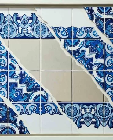 Breach 05 Ceramic ( layered ), Wooden frame Dimensão: 60,6 x 75,8 cm 2025