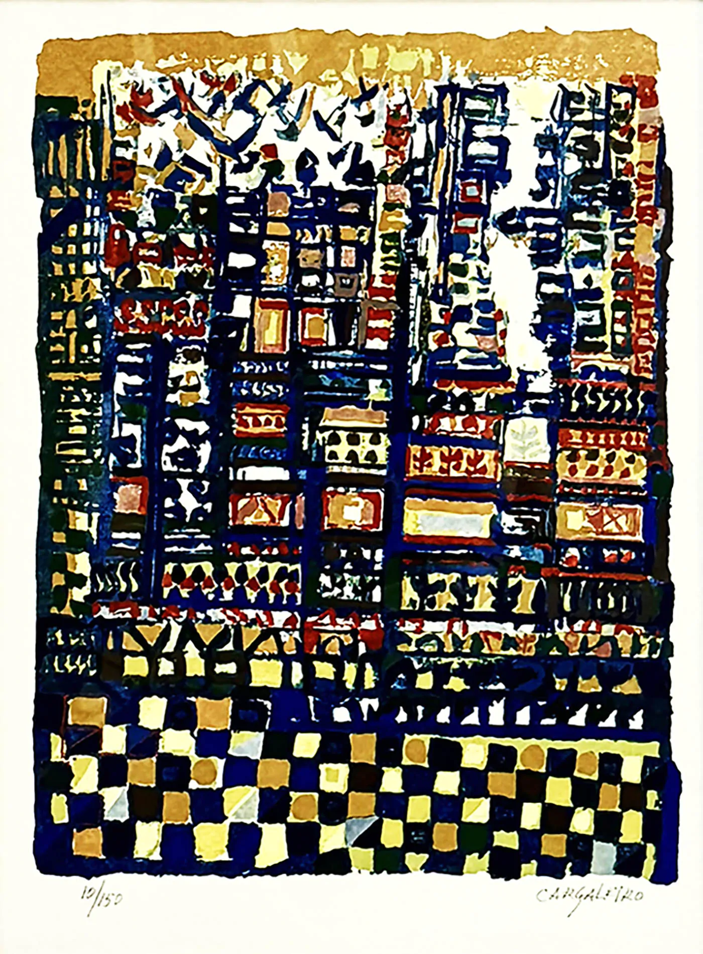 Manuel Cargaleiro Les Mosaiques de Cluny, 1992 Serigrafía a 32 cores Dim. mancha: 35 x 26 cm Dim. Moldura: 77x66cm