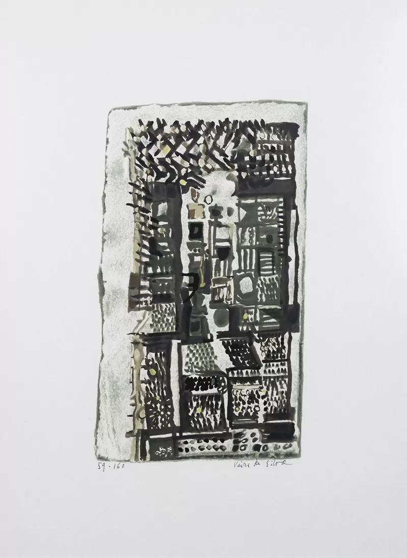 Vieira da Silva. Claustra, Serigrafia sobre papel Dim. mancha: 28x15cm-1989