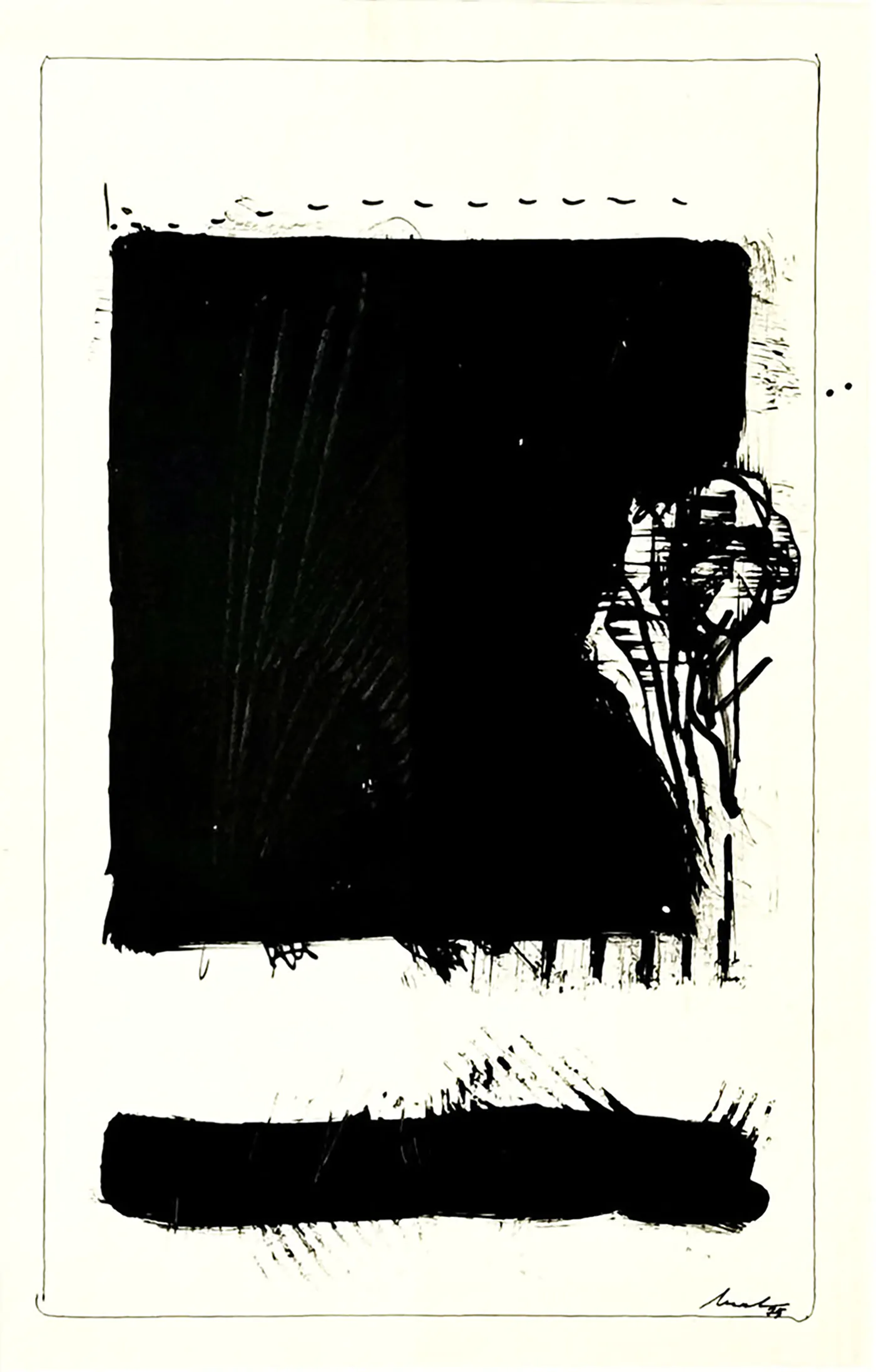 Artur Bual Tinta da china sobre papel Dim.: 47x28cm Dim. moldura: 68x56cm