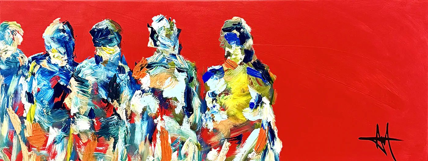 Henrik Busk Andersen Acrílico sobre tela Dim.: 30x80cm Dim. moldura: 34x84cm