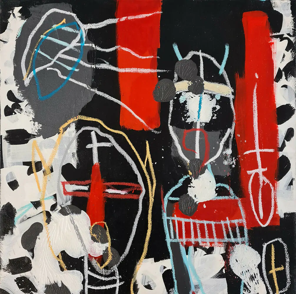 Cristina Guise Sobre a tua juventude, 2004 Acrílico, pastel e óleo sobre tela Dim.: 50x50cm