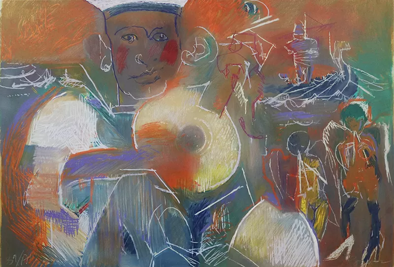 Júlio Pomar-Ulisses e as Sereias com guitarra Portuguesa-serigrafia s papel