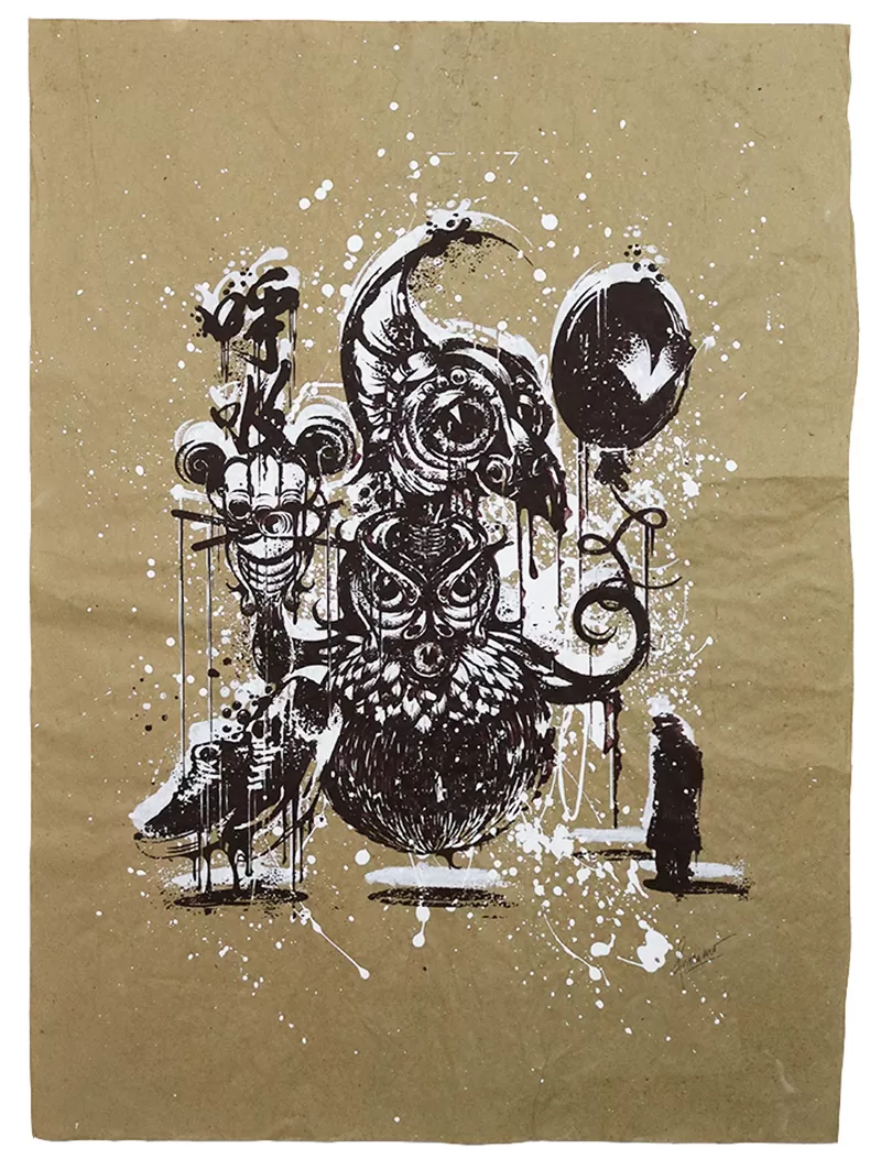 Paulo Arrainano-s título-Acrílico s papel Kraft