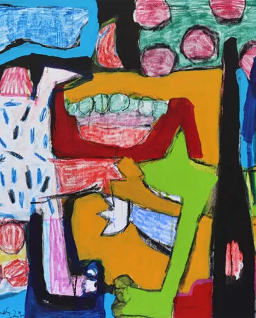 João Paramés-Um dia cheio de cor e alegria-técnica mista s tela