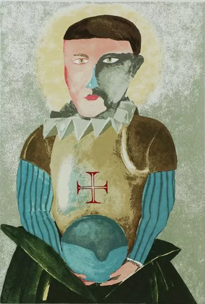 Mário Botas. D. Sebastião. Serigrafia sobre papel. 1984