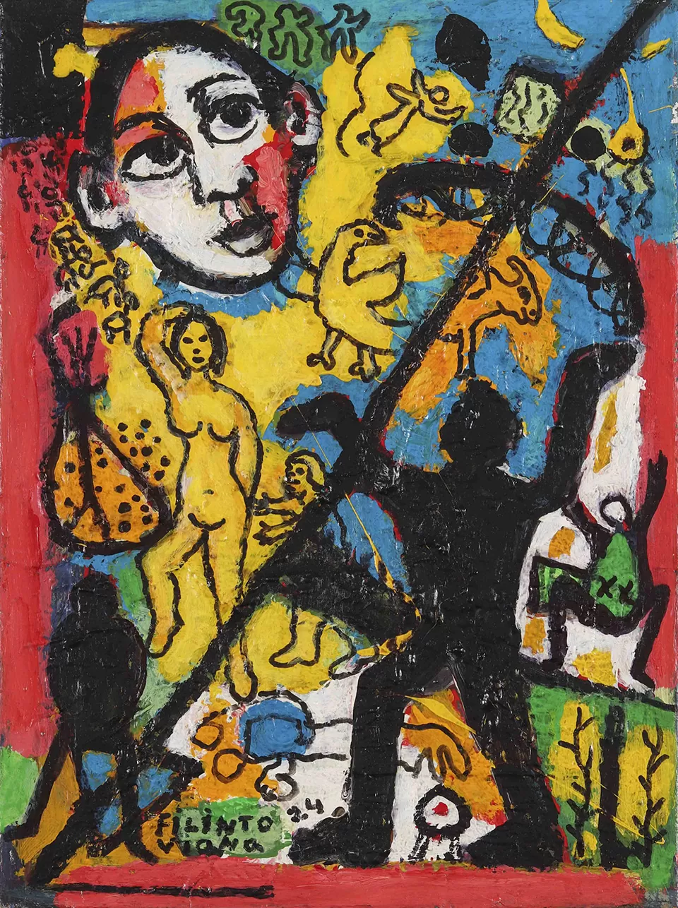 Filinto Viana. Sem título. Acrílico sobre tela. Dimensão: 40 x30 cm. Ano: 2024. Obra assinada pelo artista.