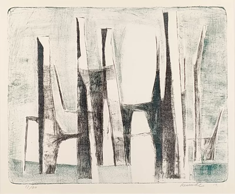 Júlio Resende. Sem Título. Litografia sobre papel nº 17/30. Dimensão da mancha: 43 x 54 cm. Ano: 1957