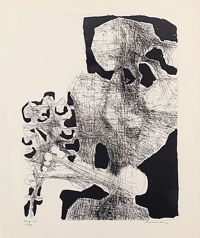 Júlio Resende. Sem Título. Litografia sobre papel nº 22/50. Dimensão: 52 x 41 cm. Ano: 1964.