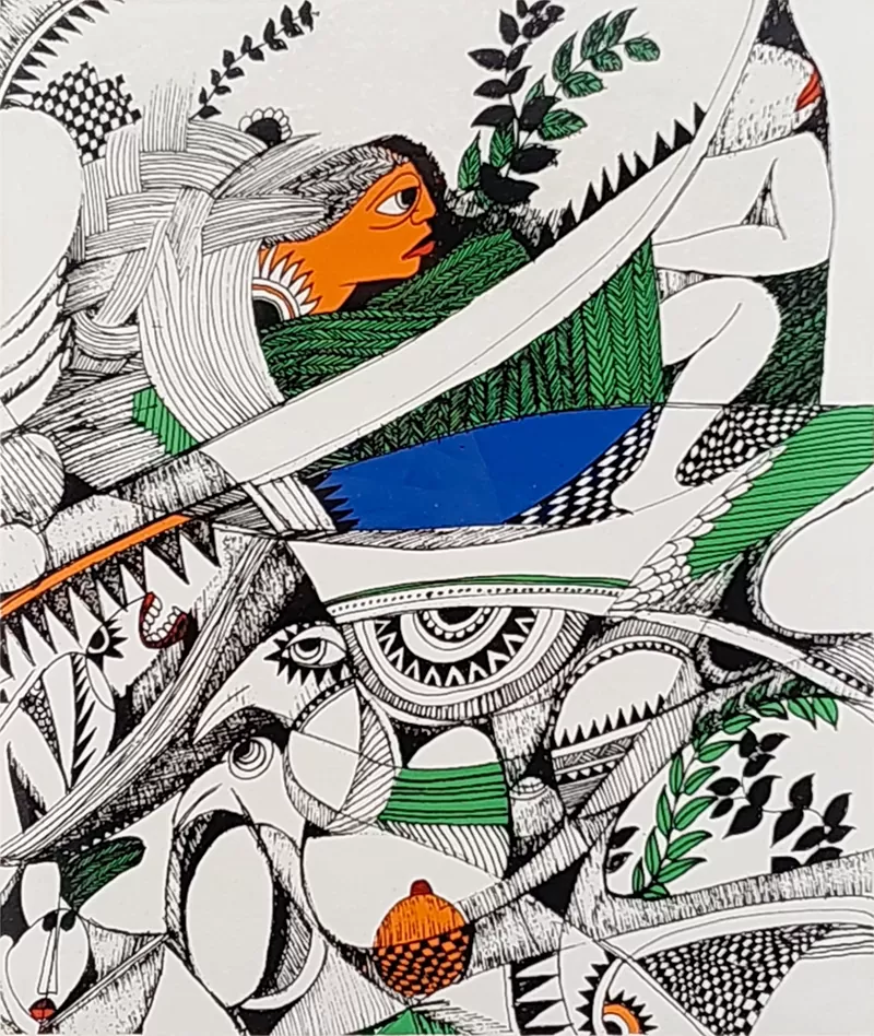 Malangatana. Sem título. Serigrafia sobre papel Prova de Autor 7/15. 1965. Obra assinada pelo artista.