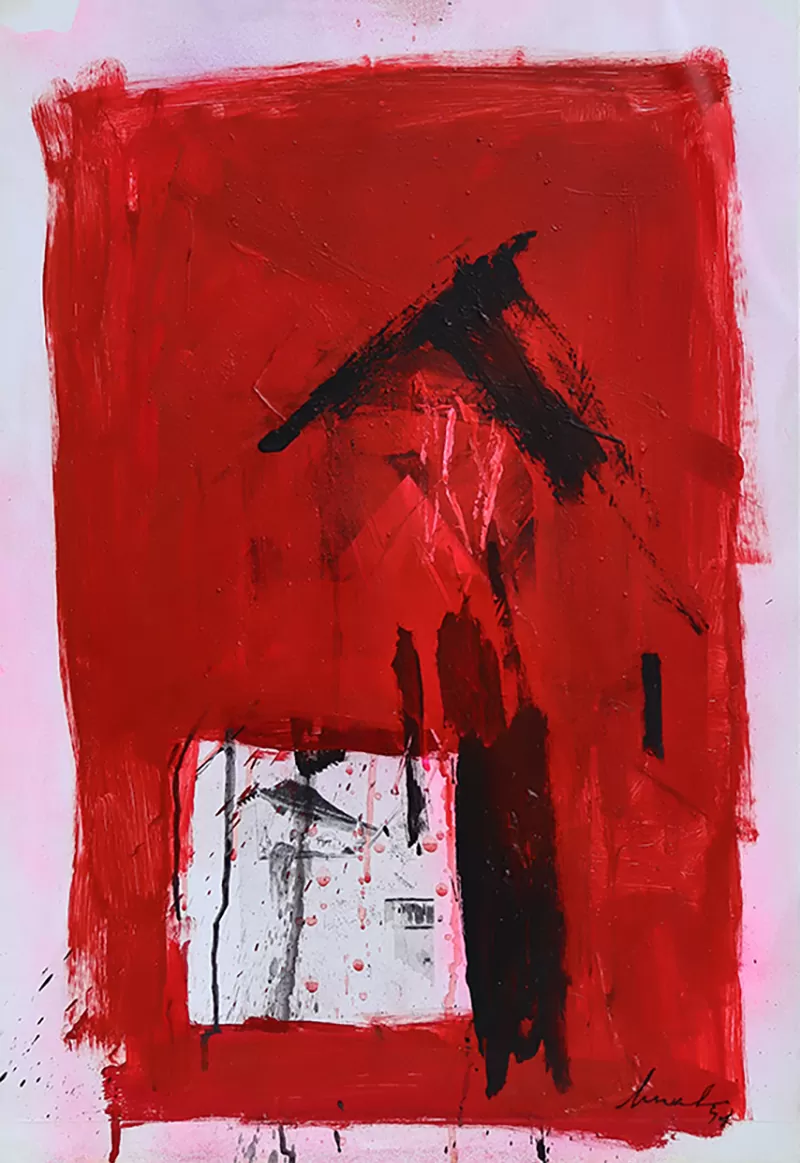 Artur Bual - sem título - Técnica mista s papel colado em tela