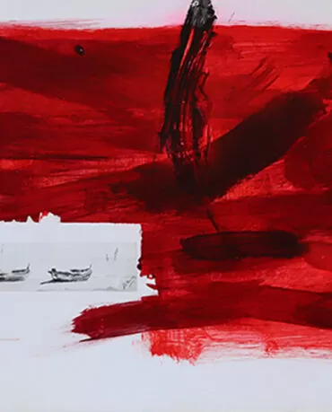 Artur Bual - sem título -Técnica mista sobre papel colado em tela