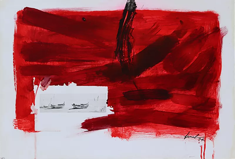 Artur Bual - sem título -Técnica mista sobre papel colado em tela