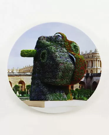 Jeff Koons-Split-Rocker-prato em porcelana