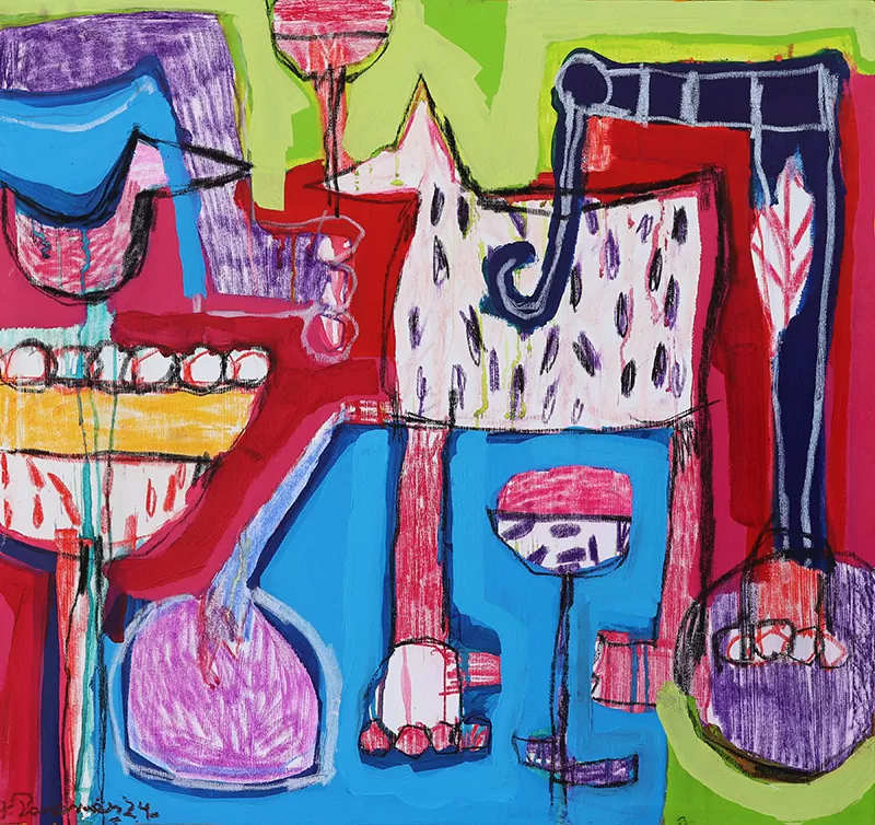 João Paramés - Os contadores de histórias - Técnica mista s tela