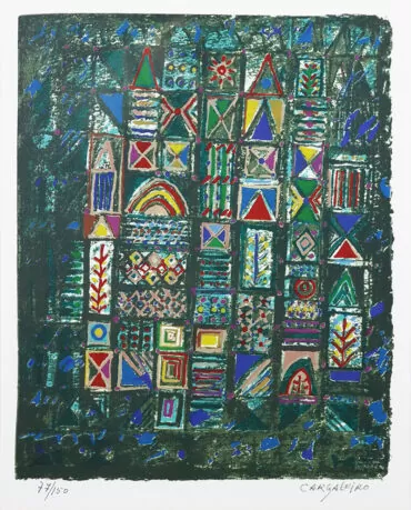 Manuel Cargaleiro-Christmas Tree-serigrafia s papel