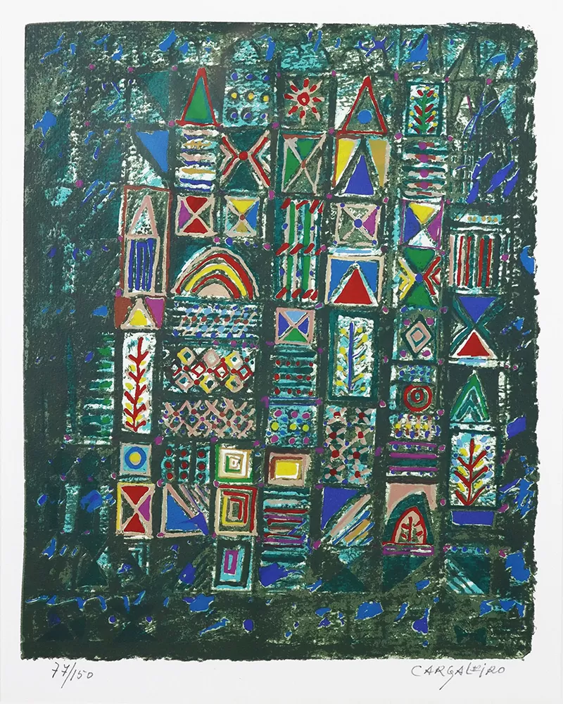 Manuel Cargaleiro-Christmas Tree-serigrafia s papel