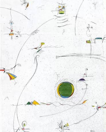 Ken Nahan - Awakening-Mysteries - Dimensão: 50,8-x-30,1cm -Acrylic and Ink on sanded topographical map mounted on board