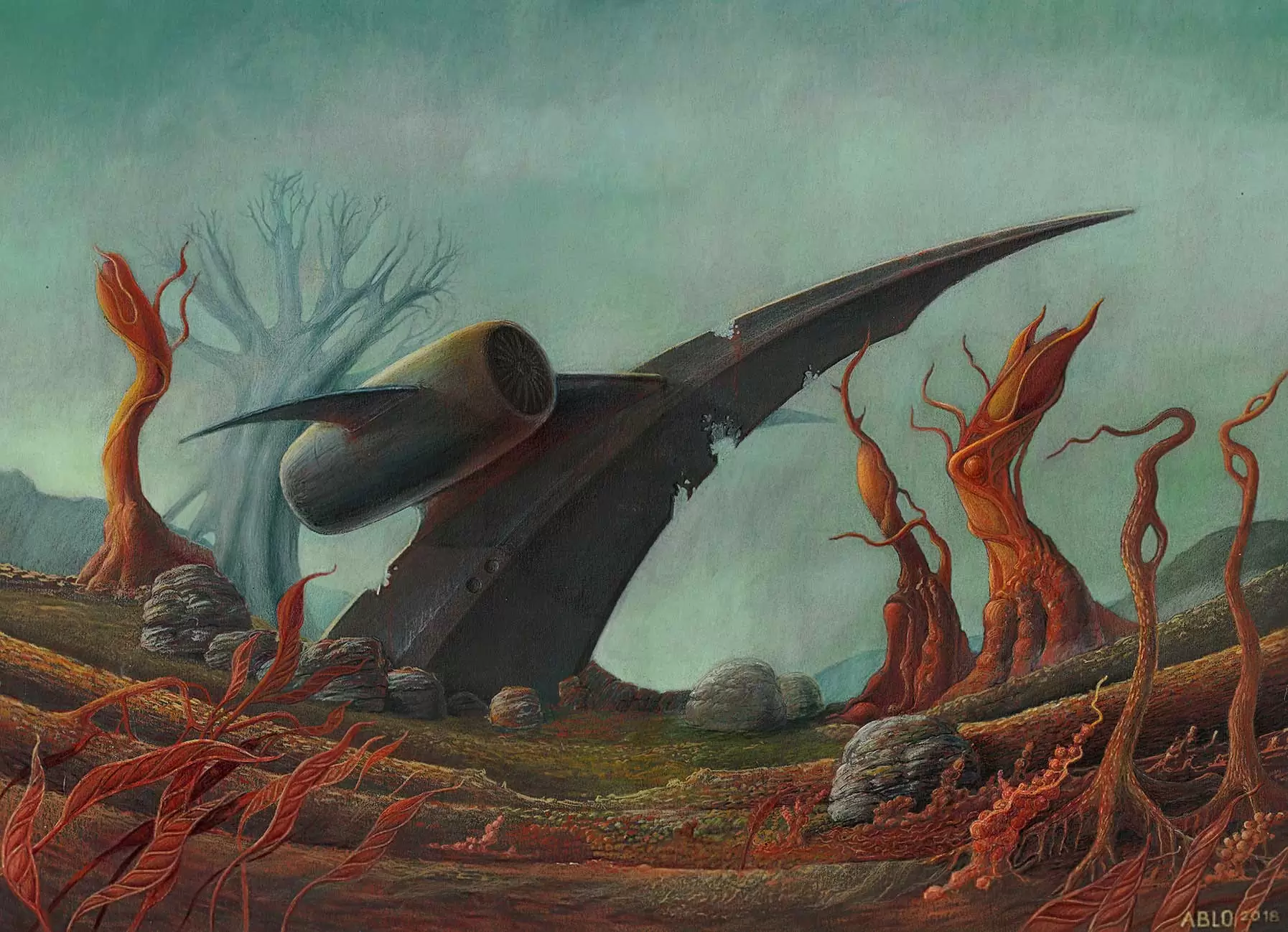 Destroços-Esquecidos,-lápis-de-cor-e-acrílico-sobre-papel-Canson-300-g,-42-x-60-cm,-1200
