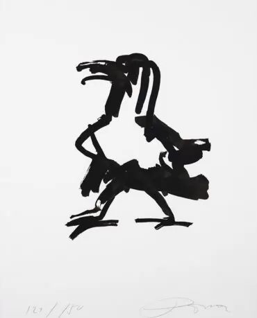 Júlio Pomar-Corvo-serigrafia s papel