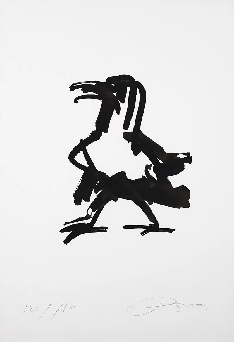 Júlio Pomar-Corvo-serigrafia s papel