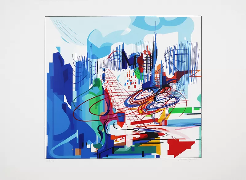 Nadir Afonso - Dusseldorf - serigrafia s papel