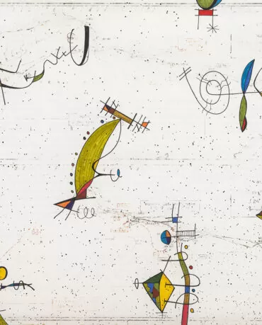 Ken Nahan - O-cosmos-infinito nº6-9.75-x-13.375-Ink on sanded book page mounted on board