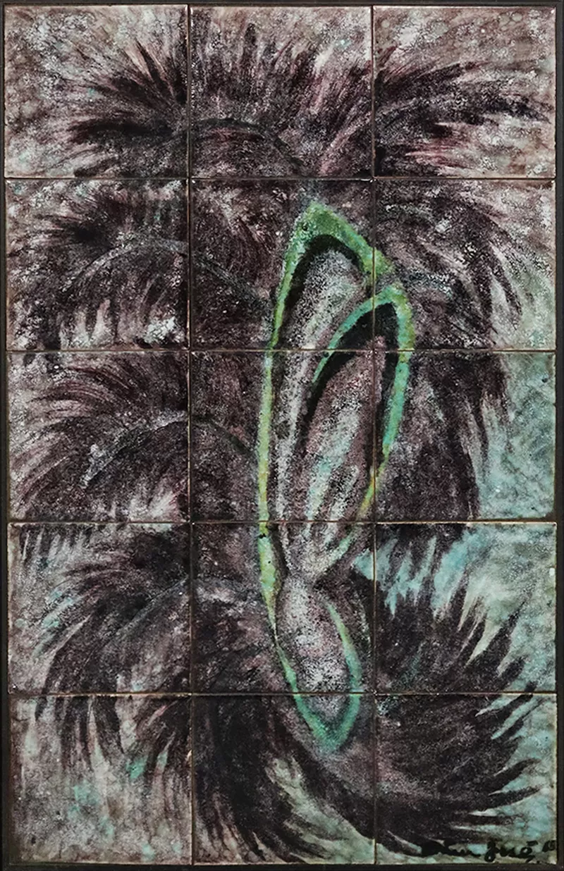 Artur José - s título - Painel de 15 azulejos - Dimensão: 72 x 43 cm-1965