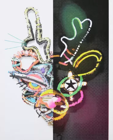 Bordalo II, Lighted Reindeer nº 290/500 -Risografia sobre papel