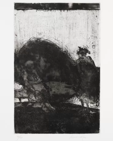 Júlio Resende - Ribeira Negra - Gravura s papel