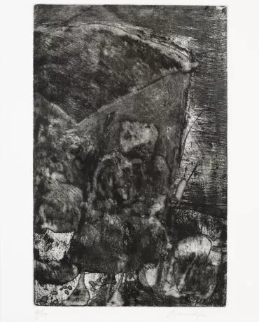 Júlio Resende - Ribeira Negra - Gravura s papel